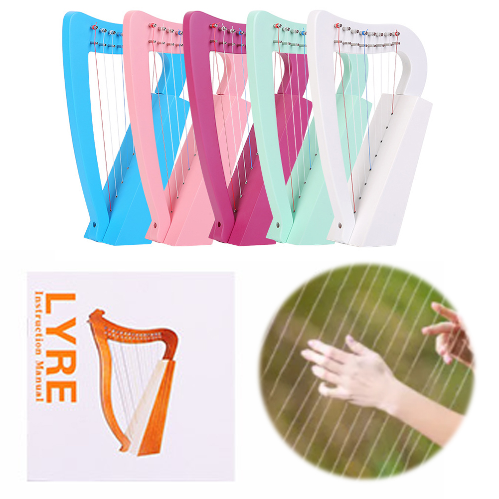 Musical Instrument Lyre - 8-snarige lierharp massief houten mini-harp met