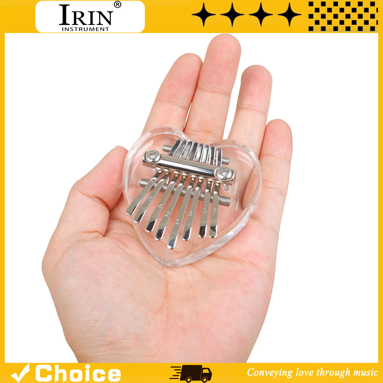 Musical Instrument Of Keyboard - 8-Key Kalimba Mini Duimpiano Acryl Transparant