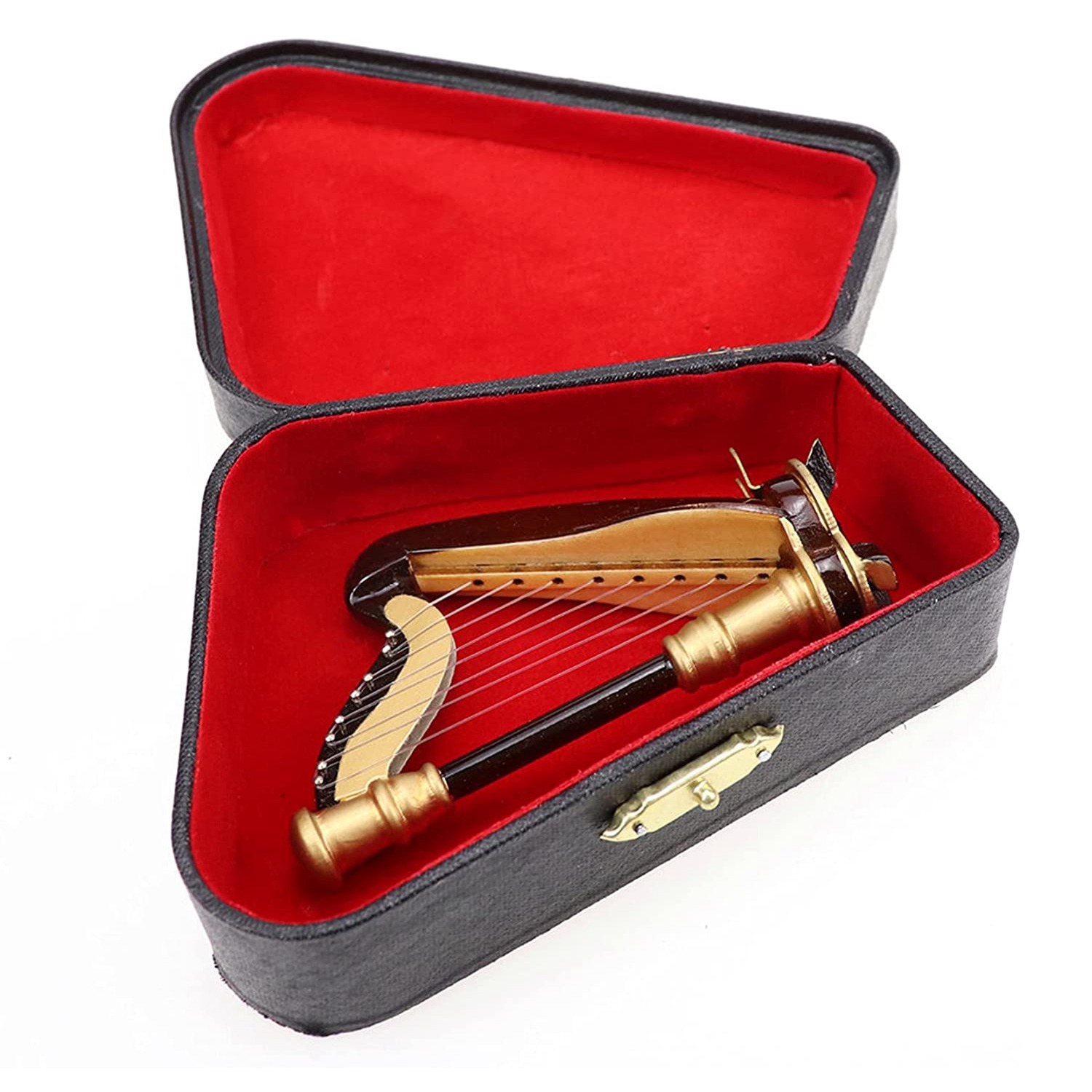 Musical Instrument Project - B05C-Houten miniatuurharp met koffer Mini muziekinstrument