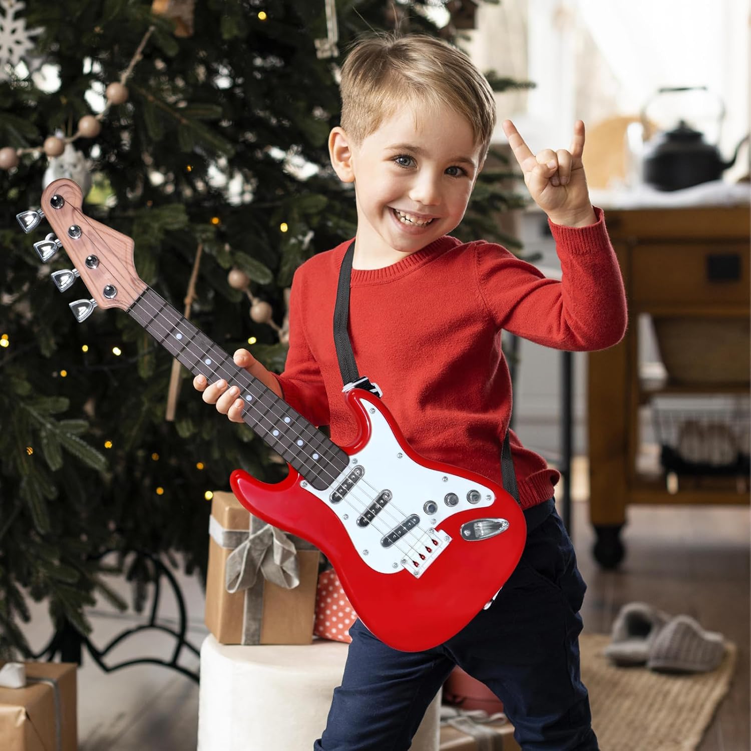 Musical Instrument Project - Elektrisch gitaarspeelgoed voor kinderen - 4-snarig
