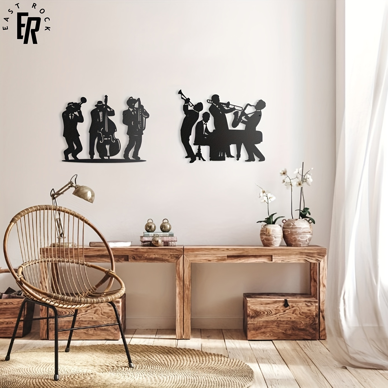 Metaal muzikant silhouet wandd - Musical Instrument Craft recensie en prijs