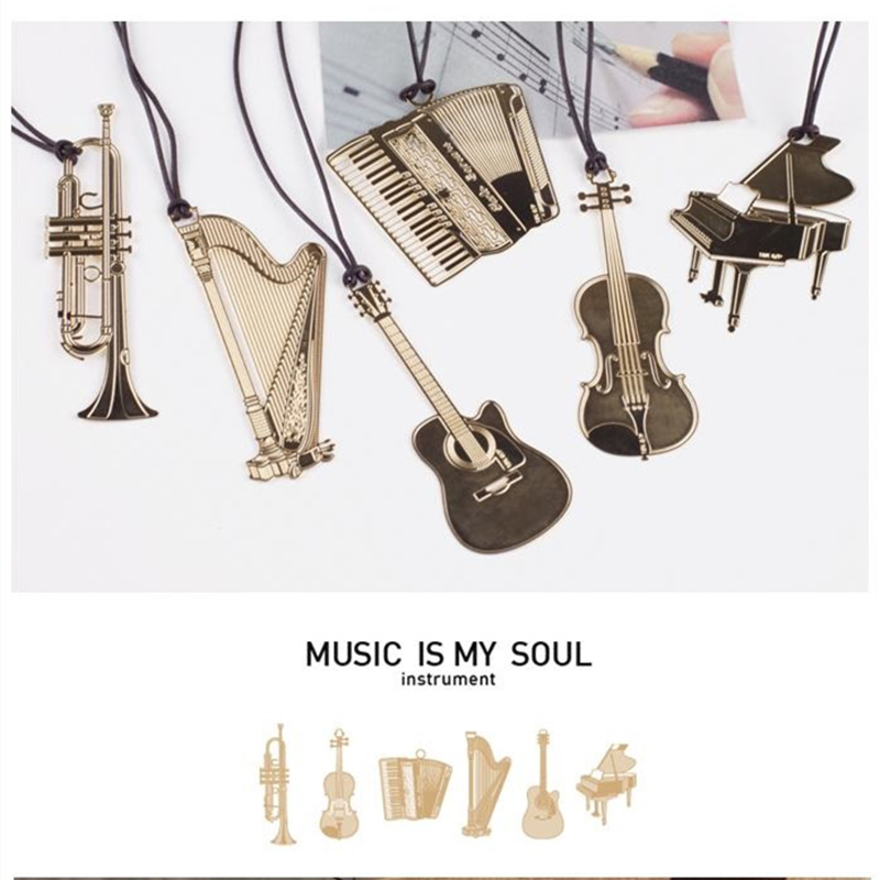 6Pcs Muziek Metalen Bladwijzer - Musical Instrument Book recensie en prijs